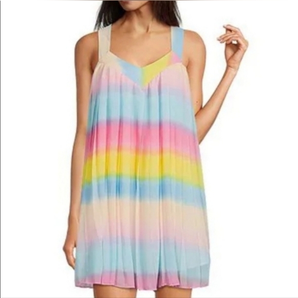 Adelyn Rae Lizzy Ombre Pleated Babydoll Dress - Picture 2 of 11